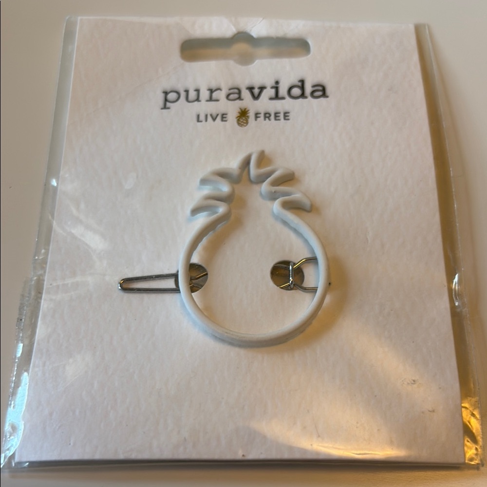 Pura Vida Silver Pineapple Hair Clip